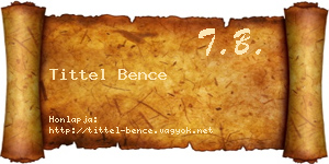 Tittel Bence névjegykártya